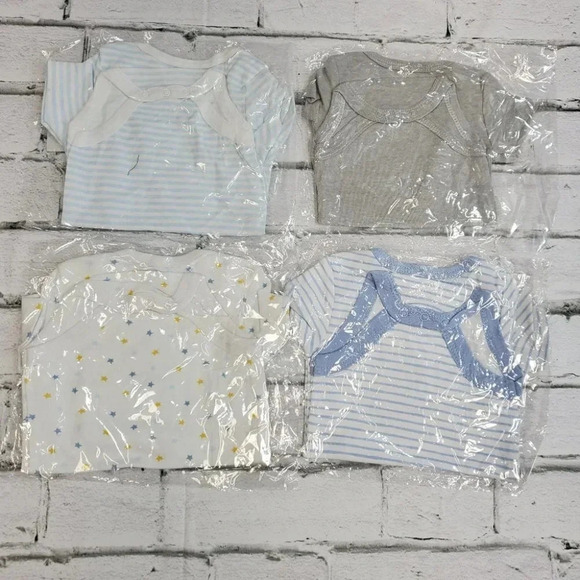 0/3m Boys Bodysuit SET 1, 4pcs basic baby bodysuits. Baby Essentials - Picture 6 of 6